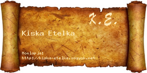Kiska Etelka névjegykártya